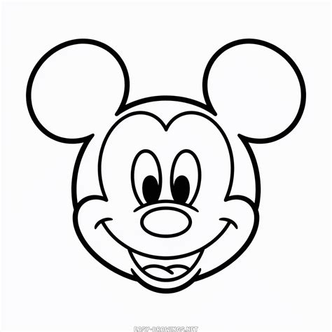 Mickey Mouse Head Easy Drawing | Easy Drawings