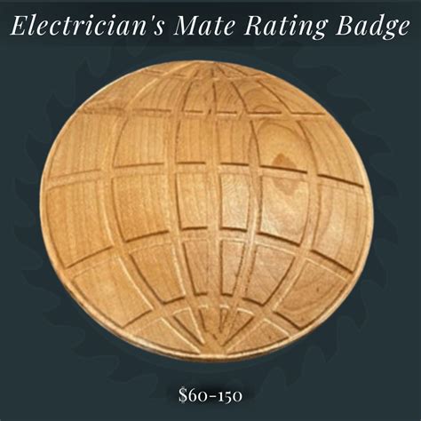 Maple/Mahogany Electrician's Mate (EM) Rating Badge (Navy/Coast Guard ...