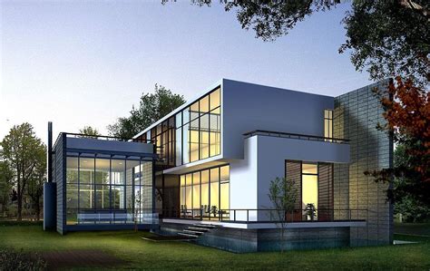 现代风格别墅设计图，9×11米，内附装修效果图_盖房知识_图纸之家