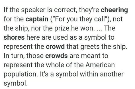 why is the crowd on the shore cheering?oh captain my captain - Brainly.in