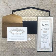 4x9 Wedding Invitations by Custom Order 4x9 Deco Gatsby Themed Gold And Black 4x9 Wedding Invitations