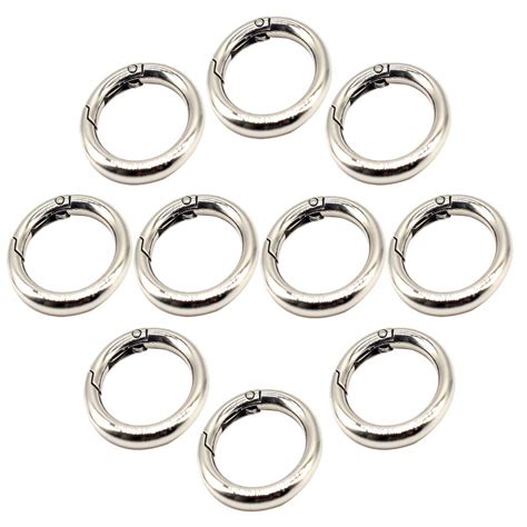 Bytiyar 10 pcs 20mm Inside Dimension Round Carabiners Clips Snap Hooks ...
