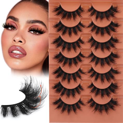 Amazon.com: Fluffy Lashes 8D False Eyelashes 20mm Faux Mink Lashes Natural Fake Lashes Thick ...