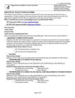 Protocol Status Update . Protocol Status Update version 3.4 ...