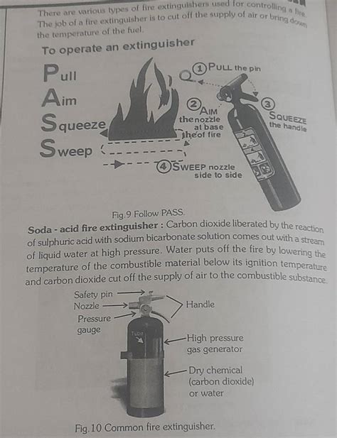 There are various types of fire extinguishers used for controlling a fire..