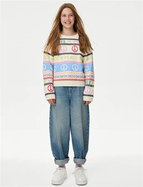 Buy Fair Isle Peace Jumper (2-16 Yrs) at Marks & Spencer