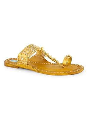 Buy PehnawaCraft Zevar Kolhapuri Chappal for women | Stylish, Flat ...
