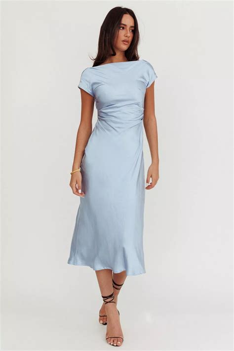 Loveland Cap Sleeve Cowl Back Midi Dress Baby Blue(XS) in 2025 | Midi ...
