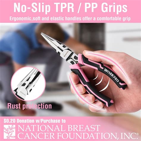Buy WORKPRO 4-Piece Pliers Set+16 oz Pink Claw Hammer Online at Lowest ...