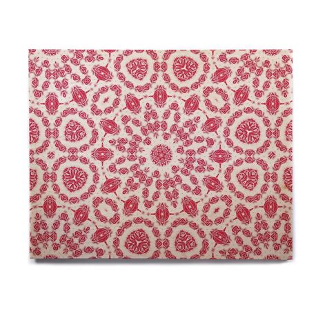KESS InHouse Alison Coxon "Ruby Mandala" Red White Digital Birchwood ...