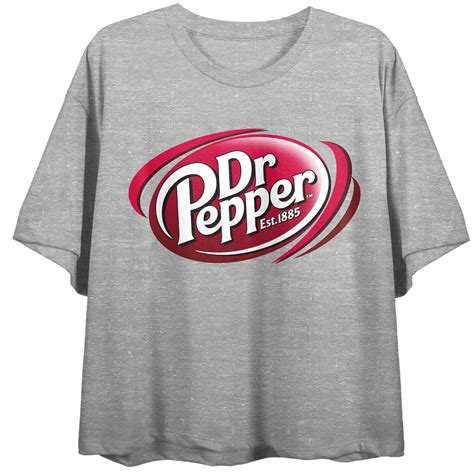 Dr. Pepper Classic Logo Women's Graphic Crop Tee, Soda Brand Apparel ...