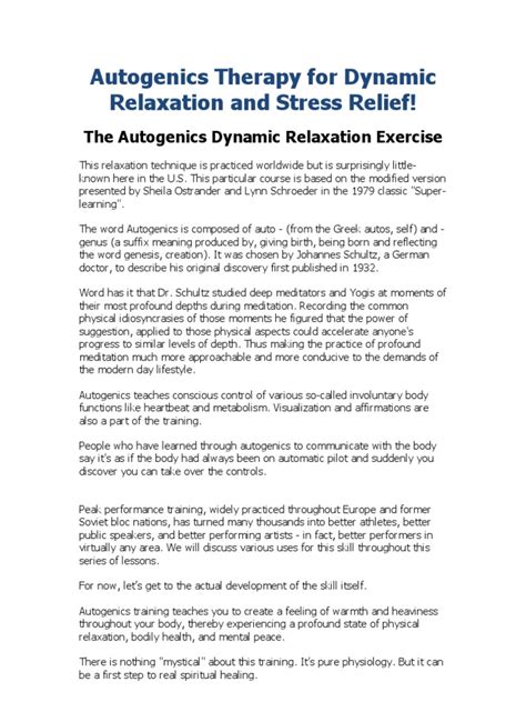 Image result for Autogenic Muscle Relaxation Script