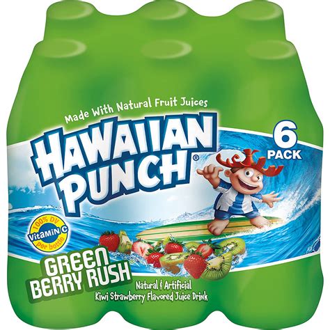 Hawaiian Punch Green Berry Rush, 10 Fl Oz Bottles, 6 Count (Pack Of 4 ...