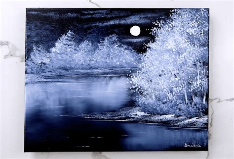 BLACK AND WHITE LANDSCAPE PAINTING - UrArtStudio