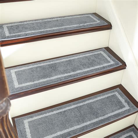 COSY HOMEER Soft Stair Treads Non-Slip Carpet Mat 28inX9in Indoor Stair ...