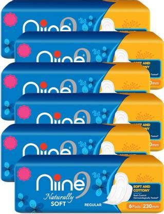 niine Naturally Soft Regular Sanitary Pads for women, (Pack of 6), 36 ...