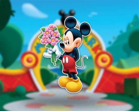 Mickey Mouse with Flowers in Hand Cutout | Birthday Party Supplies ...