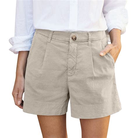 Mohiass Womens Linen Shorts Casual Summer Lounge Shorts Lightweight ...
