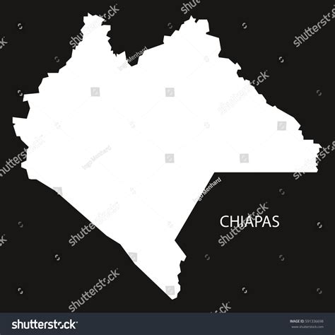 Chiapas Mexico Map Black Inverted Silhouette: vector de stock (libre de ...