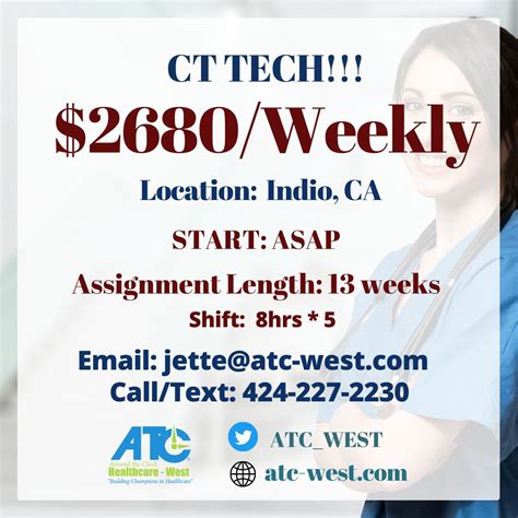 ATC West Healthcare on LinkedIn: ATC West Healthcare is hiring CT TECH ...