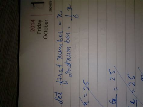 The difference between two numbers is 25. The smaller number is 1/6th ...
