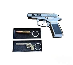 JNV Heavy Metal Pistol Gun Lighter with Half-Barrel Pull Back System ...
