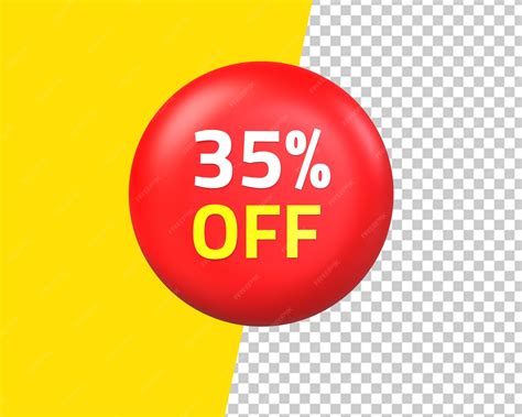 Premium PSD | 35 percentage of sale red label 3d
