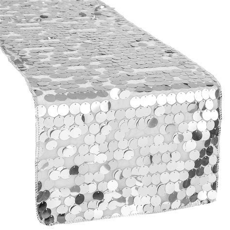 Large Payette Sequin Table Runner - Silver– CV Linens