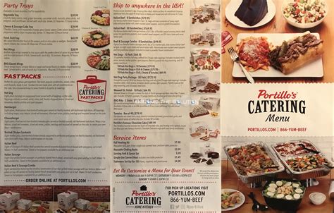 Printable Portillos Menu