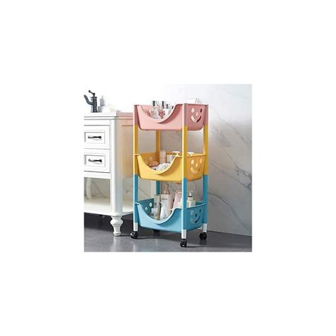 Buy Nilor 3 Tier Rolling Household Trolley, Storage Organizer Utility ...