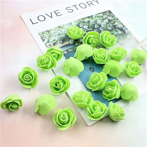 Light Green Foam Rose Flower 3cm – The Unique Art