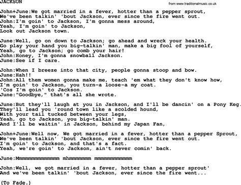Johnny Cash song: Jackson, lyrics