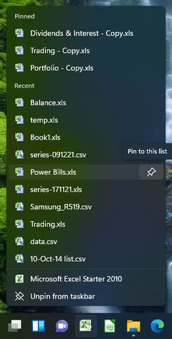 Image result for How to Pin an Excel File to My Taskbar