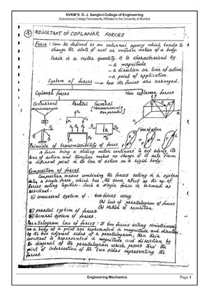 Engineering Mechanics Question Bank 2021-22 - Autonomous College ...