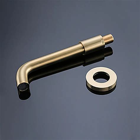 Wall Mount Bathroom Sink Mixer Faucet, Washroom Basin Brushed Gold ...