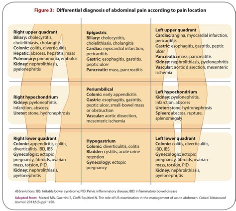 Quadrants Of Abdomen And Dd Of Abdominal Pain
