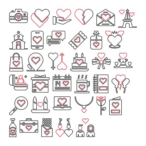 valentine day vector icon pack for download 23253571 Vector Art at Vecteezy