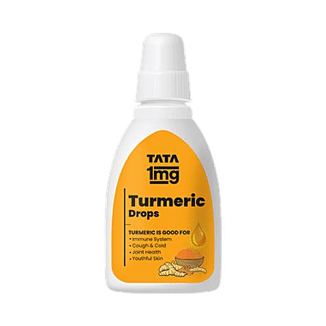 Buy Tata 1mg Turmeric Drops with Piperine, Haldi Drops, Supports Immune ...