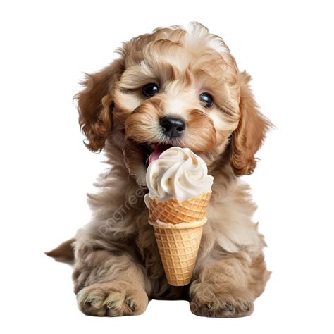Puppy Eating Ice Cream