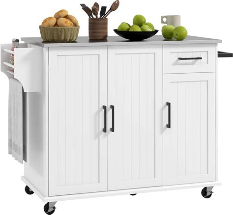 HOMCOM Kitchen Island with Storage, Rolling Kitchen India | Ubuy