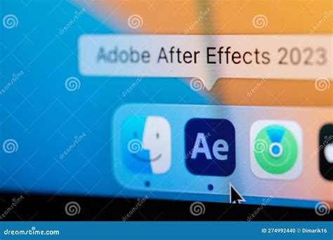 Open Adobe after Effects App in Macbook Dock Editorial Image - Image of ...