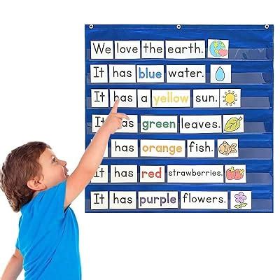 Buy Godery Standard Pocket Chart for Classroom, Sight Words Pocket ...