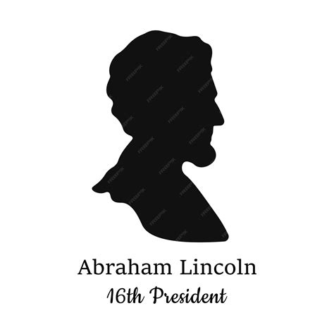 Silueta del 16º presidente de américa abraham lincoln. ilustración vectorial sobre fondo blanco ...