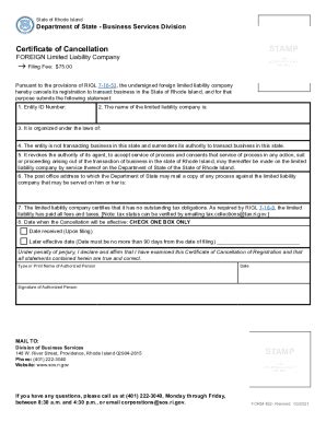 Fillable Online Form 452 - Certificate of Cancellation Fax Email Print ...