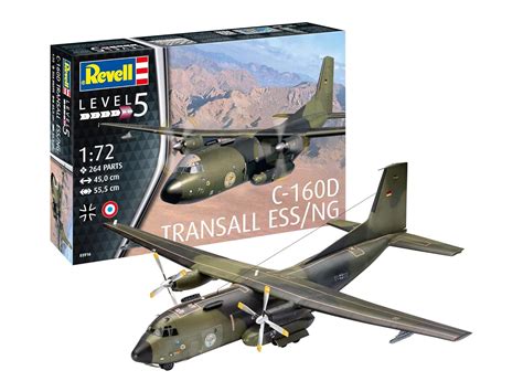 Revell RV03916 14 Model Kit C-160 Transall Eloka in Scale 1:72, Level 5 ...