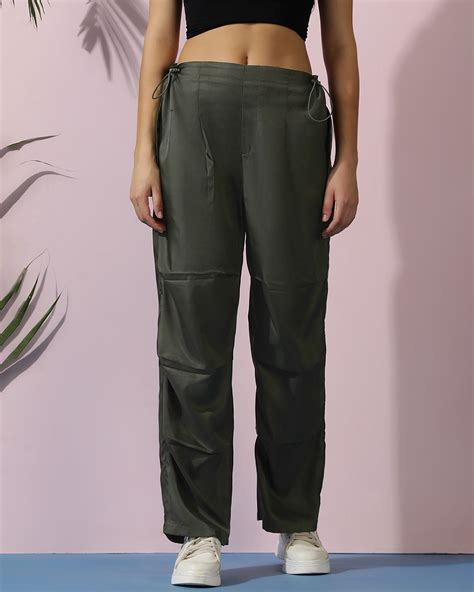 Buy Women's Dark Green Pants Online in India at Bewakoof