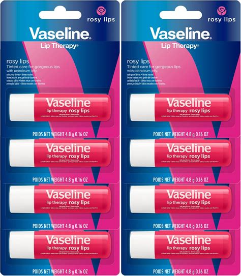 Amazon.com : Vaseline Lip Therapy Rosy Lips - Hydrating Lip Balm Pack ...