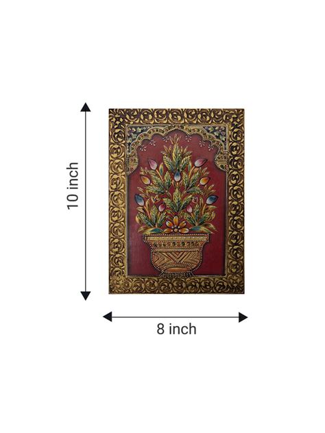 Buy Indian folk Usta Miniature Painting of Flowers Online