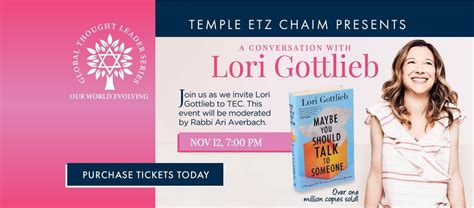 A Conversation with Lori Gottlieb, Temple Etz Chaim, Thousand Oaks, 12 ...