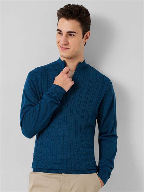 Park Avenue Men Marron Solid Regular Fit Acrylic Sweatshirt – MyRaymond